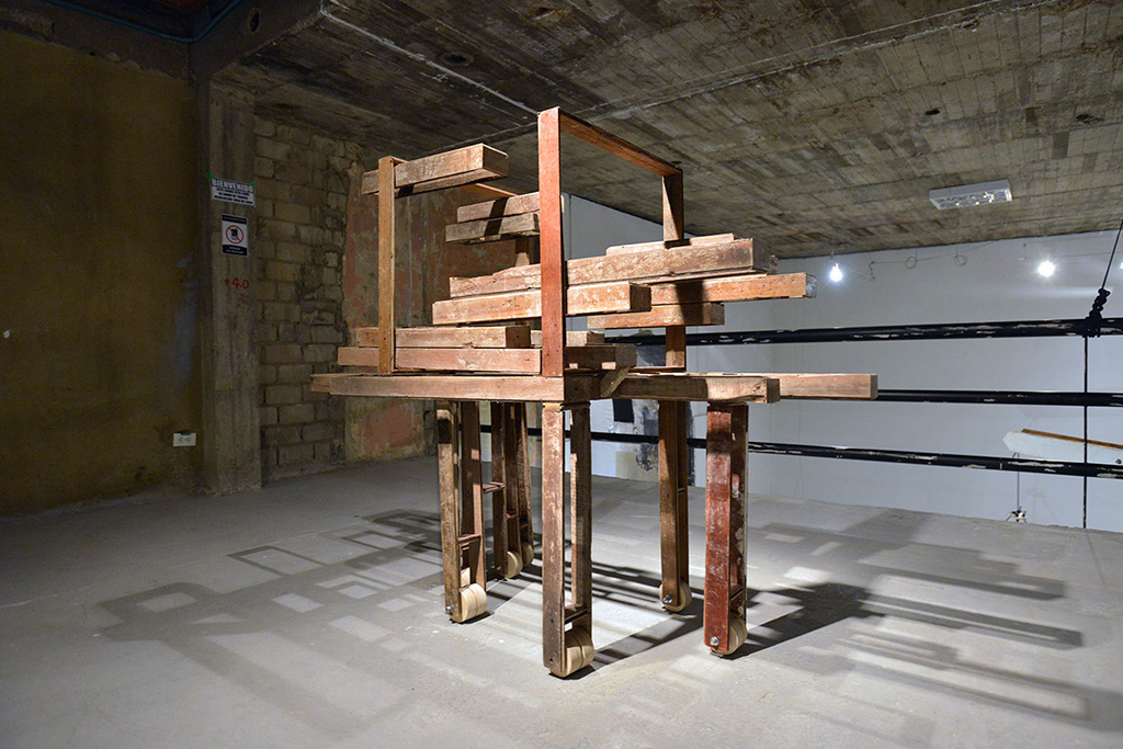 Sculpture at the exhibition titled machine